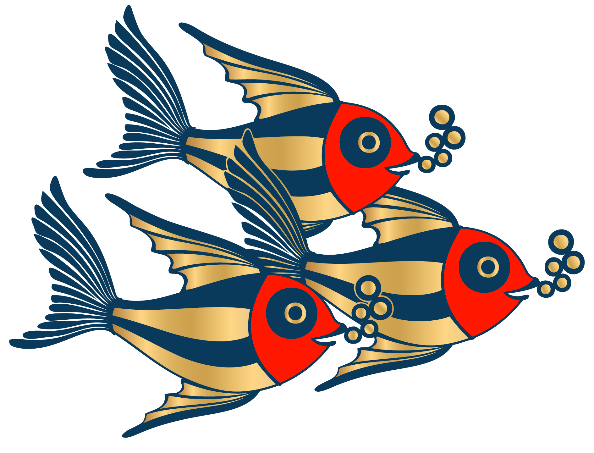 school of fish logo